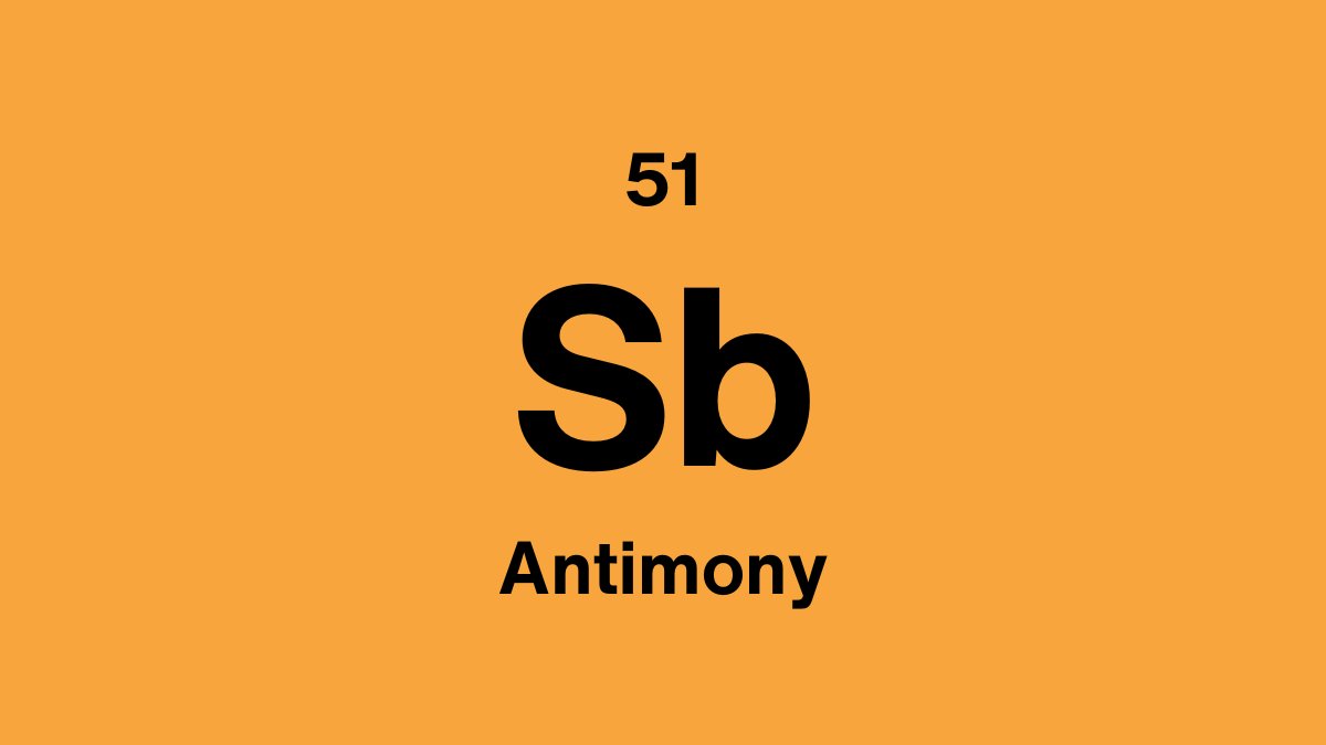 Antimony element displaying lustrous gray metallic surface