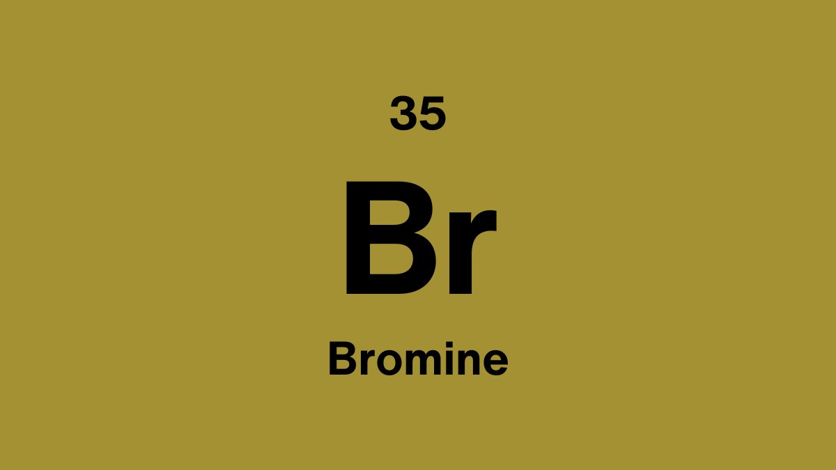 Bromine element close-up showing reddish-brown liquid