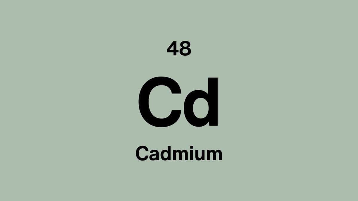Cadmium element close-up with metallic sheen