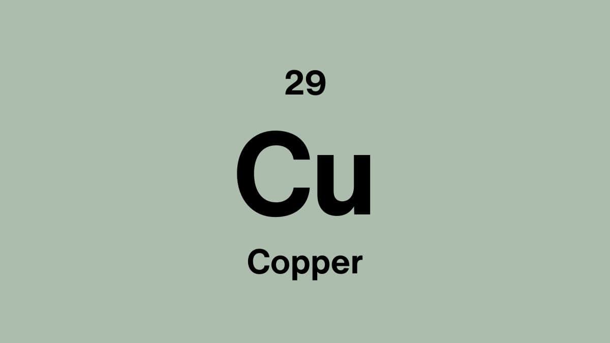 Copper element close-up with reddish metallic sheen