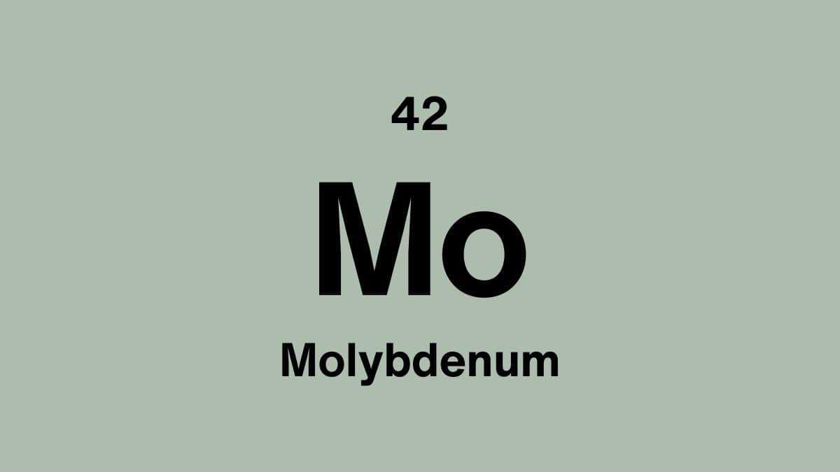 Molybdenum element close-up with metallic sheen