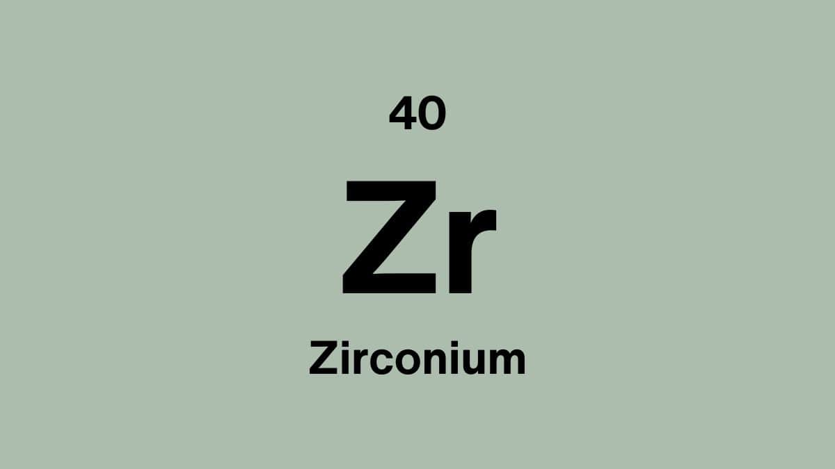 Zirconium element close-up with metallic sheen